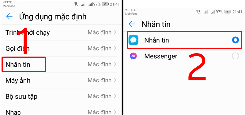 Bạn chọn nút xanh vào phần nhắn tin